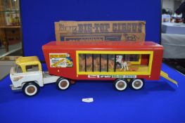 Triang Highway Big Top Tinplate Circus Tractor & Trailer Unit with Original Packaging