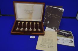 Cased Set of Six Hallmarked Sterling Silver Teaspoons Sovereign Queen's Collection ~144g total
