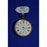 Hallmarked Sterling Silver Pocket Watch by Bunn & Dick, Newcastle - Hallmarked Birmingham 1890, ~