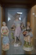 Three Continental Painted Porcelain Figures