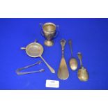 Small Hallmarked Sterling Silver Spoons, Strainer, Shoe Horn, etc. ~183g inclusive weight