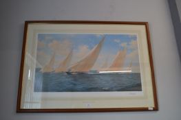 Steven Dews Framed Yacht Racing Print Britannia 1933