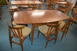 Retro Teak Extending Dining Table with Six Matching Chairs by James Philips of Bristol