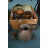 Victorian Copper Jug plus Vintage Items, Brassware