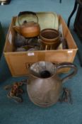 Victorian Copper Jug plus Vintage Items, Brassware