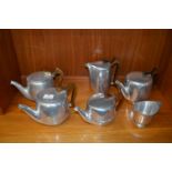 Four Picquot Ware Teapots, plus Coffee Pot and Milk Jug