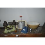 Vintage Kitchenware Including Scales, Tala Press,