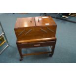 Vintage Sewing Box on Wheeled Stand
