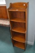 Edwardian Oak Five Shelf Open Front Bookcase