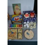 Vintage Toys Including Snoopy Tea Set, Pop-Up Christmas Books, Spirograph, etc.