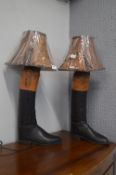 Pair of Riding Boot Table Lamps