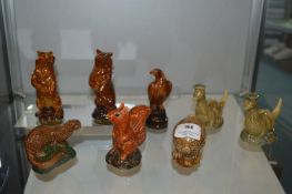 Eight Beneagles Scotch Whisky Pottery Miniatures by Beswick