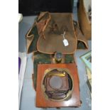 Victorian Plate Camera and Lens with Original Bag