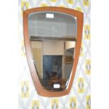 Retro Teak Framed Beveled Edge Mirror