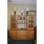 Ercol Light Oak Sideboard with Glazed Cabinets