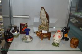 Nine Vintage Pottery Whisky Miniatures Including Beswick Beneagles Osprey
