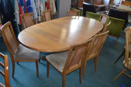 G-Plan Oval Extending Dining Table with Eight Original Berger Back Dining Chairs