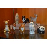 Eight Pottery Animals by Goeble, Sylvac, Beswick, etc.