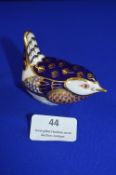Royal Crown Derby Wren with Silver Stopper