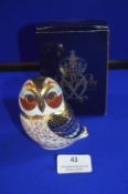 Royal Crown Derby Tawny Owl Paperweight with Gold Stopper