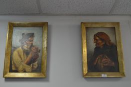 Pair of Continental Portraits "The Smoker" and "The Drinker