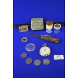 Small Collectibles Including Tins, Knives, Coins, etc.