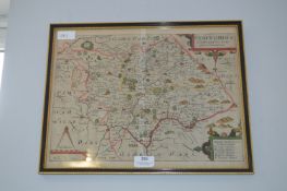 1637 Original Map of Staffordshire by William Kip
