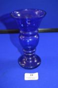 Hand Blown Bristol Blue Glass Vase
