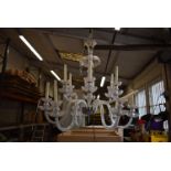 *Large Glass Chandelier with Artificial Candles