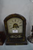 American Victorian Mantel Alarm Clock in Working Condition with Key & Pendulum