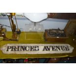 Victorian Hull Princess Avenue Cast Iron Street Sign