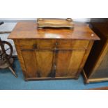 Victorian Walnut Veneered Cabinet with Single Draw