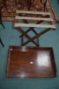 Edwardian Butler's Tray on Folding Stand