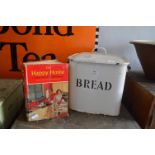 Enamel Bread Bin and Happy Home Good House Keeping