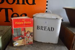 Enamel Bread Bin and Happy Home Good House Keeping