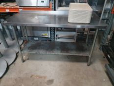 * S/S prep bench with undershelf - 1530w x 630d x 900h