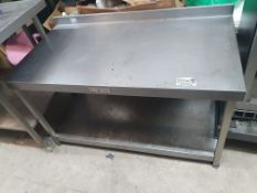 * S/S low level bench with undershelf - ideal for appliences. 1200w x 650d x 700h