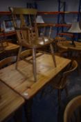 *120x75cm Rectangular Pine Dining Table with Four Beech Framed Dining Chairs (three side chairs, one