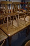 *120x75cm Rectangular Pine Dining Table with Two Shieldback Dining Chairs