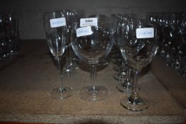 *8 Champagne Flutes, 5 Goblets, and 10 Wine Glasses