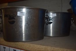 *Two Pepsi Stainless Steel Ice Buckets
