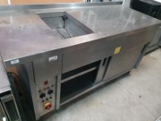 * S/S counter with bain marie and heated cupboard - 1700w x 700d x 900h