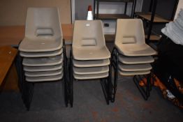 Fourteen Stackable Polypropylene Chairs