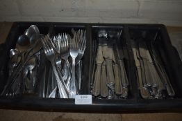 Four Compartment Cutlery Tray Containing Stainless Steel Bead and Plain Pattern Cutlery