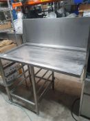 * S/S LH feed table. 1100w x 700d x 1350h