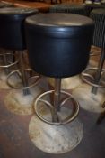 *Nine Contemporary Style Deep Seated Faux Leather Barstools on Chrome Pedestals
