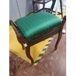 * Vintage upholstered french style dressing table stool