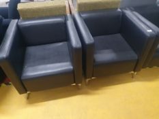 * 2 x leatherette tub chairs with chrome feet