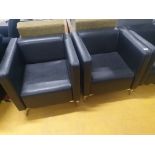 * 2 x leatherette tub chairs with chrome feet