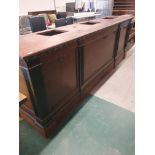 * Heavy counter/island unit with decorative front - with till cut outs. 2950w x 700d x 1000h